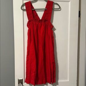 Everlane The Smocked Linen Dress